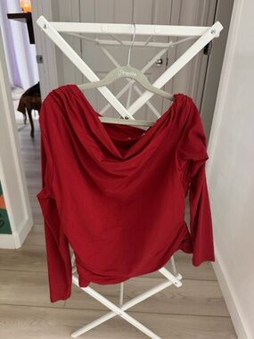 Abercrombie & Fitch Red Draped Cowl Neck Women’s Top